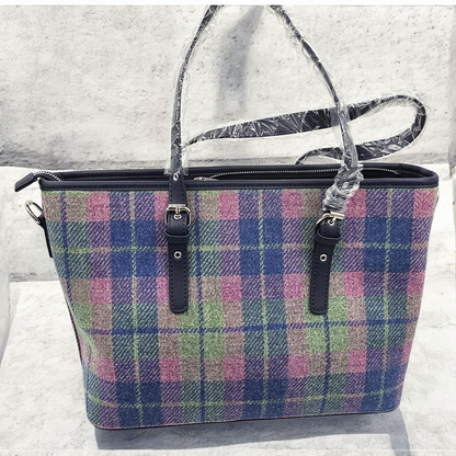 Glen Affric Harris Tweed Check Tote Bag - Colorful & Classy!