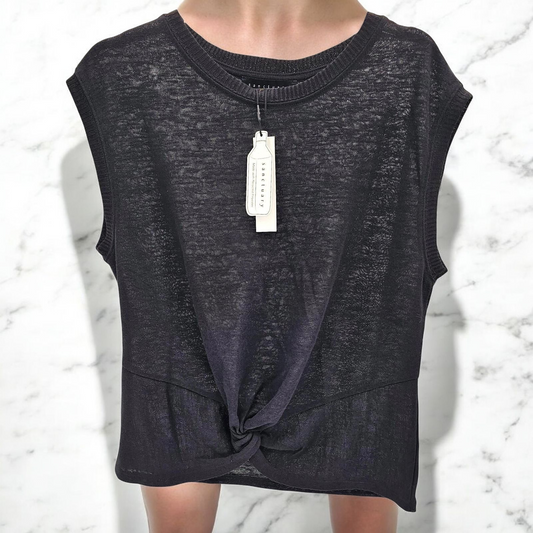Chic Sleeveless T-shirt with Twist Knot Detail