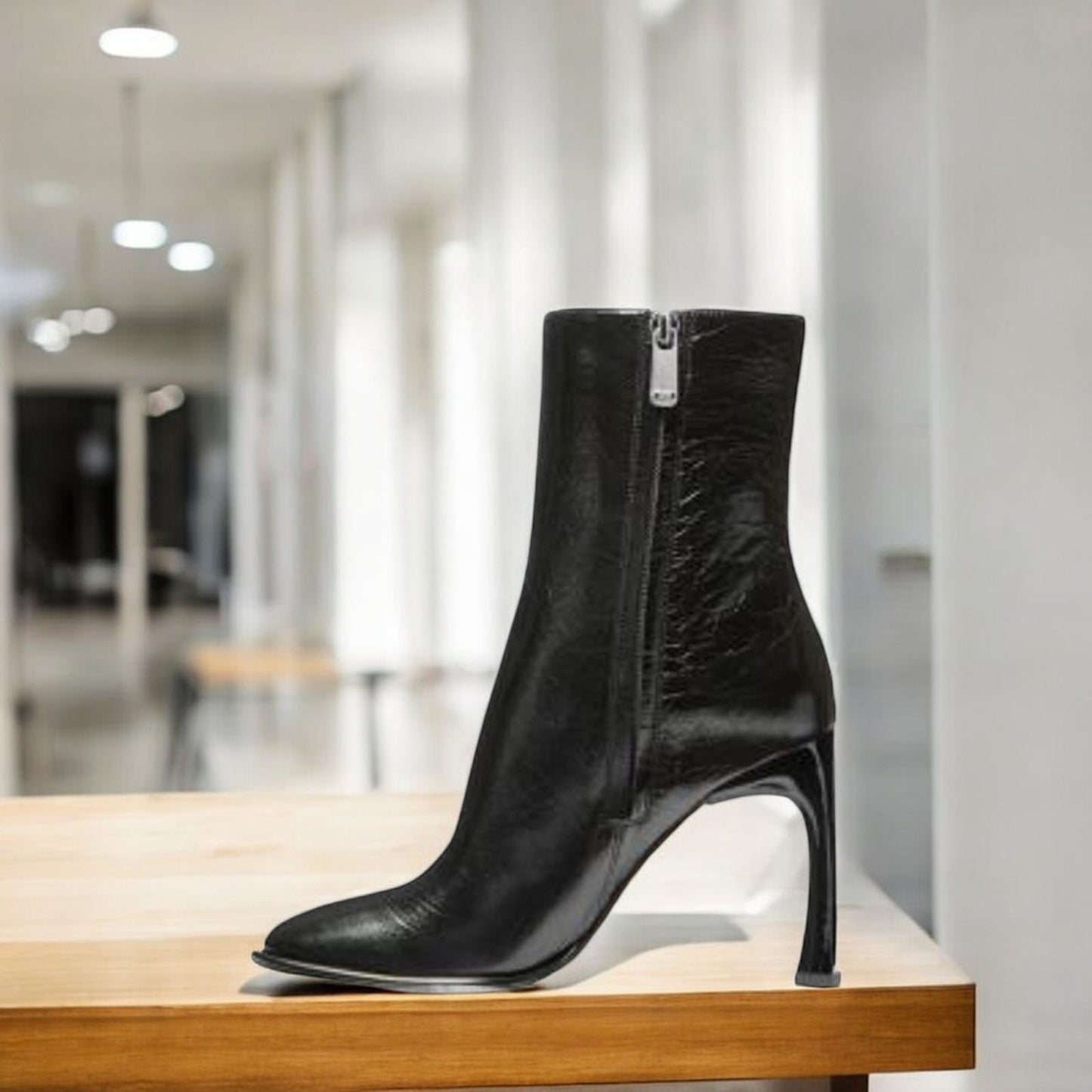 Kelsea Crackled Leather Bootie