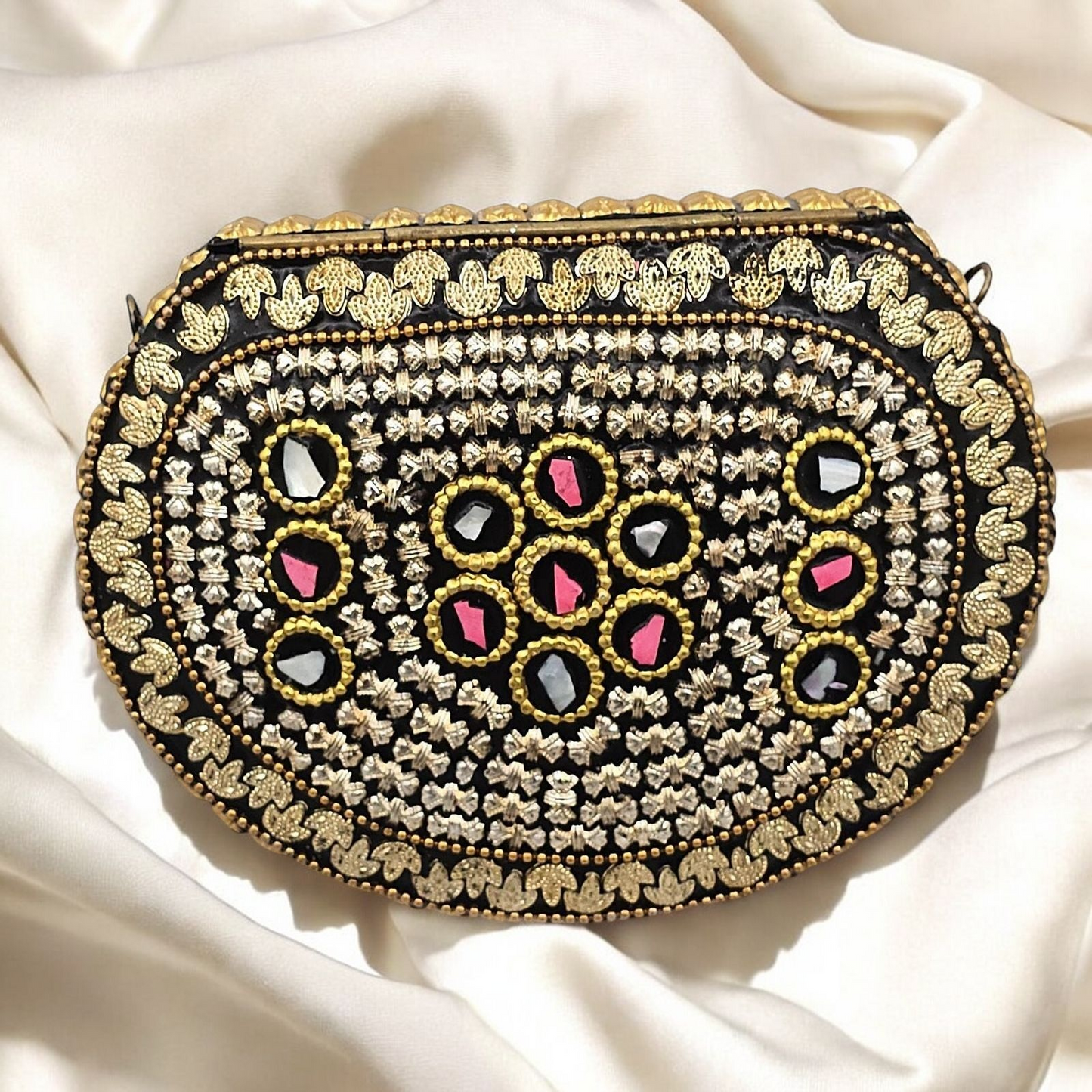 Dazzling Mosaic Beaded Handbag - , Gold & Glam