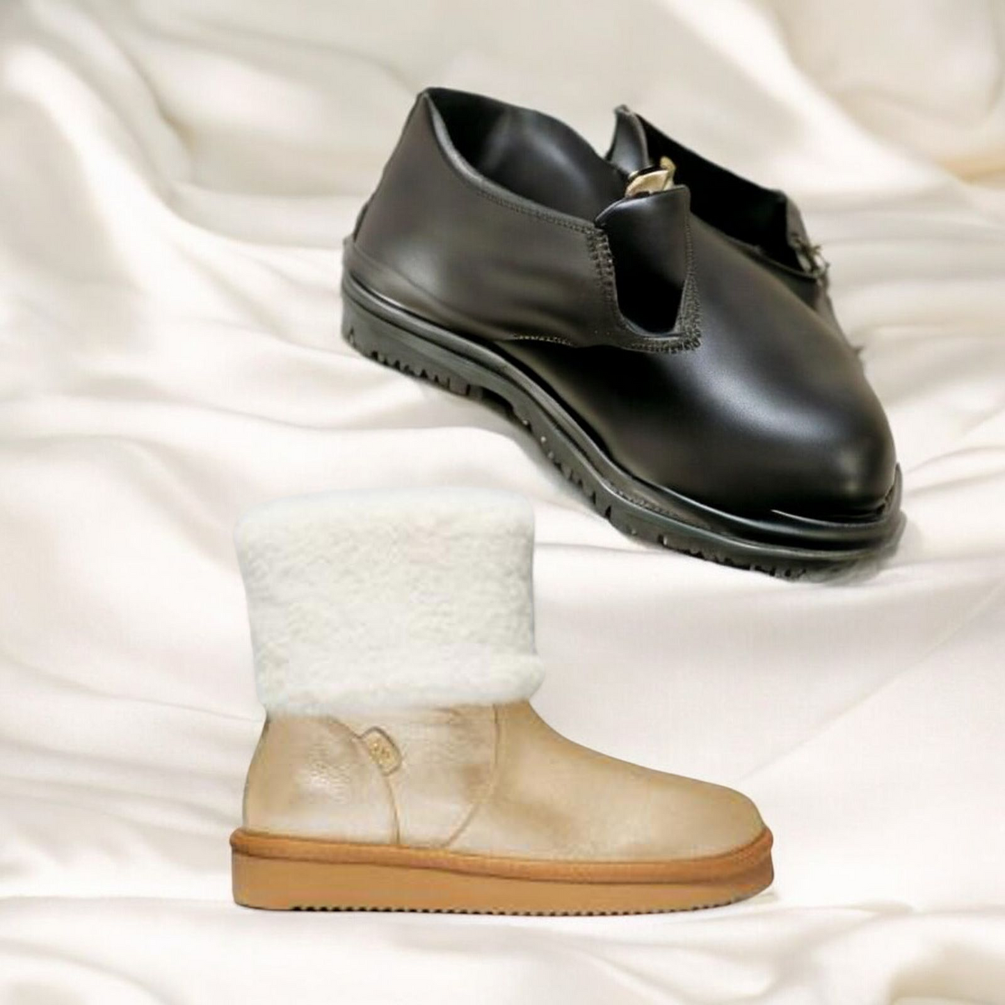 Julia Faux Fur Trim Metallic Leather Boot