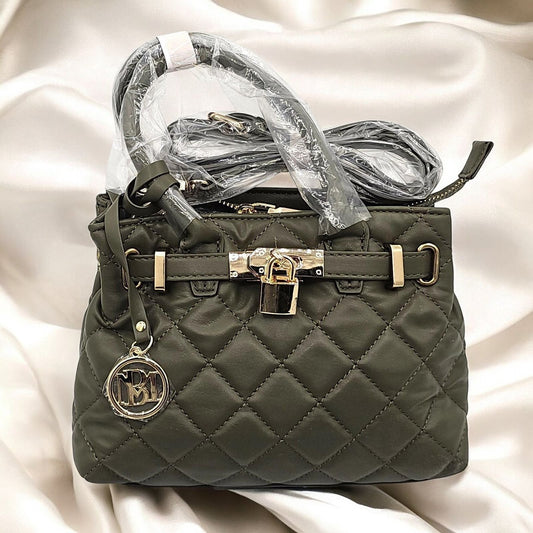 Quirky Quilted Satchel with Lock Charm