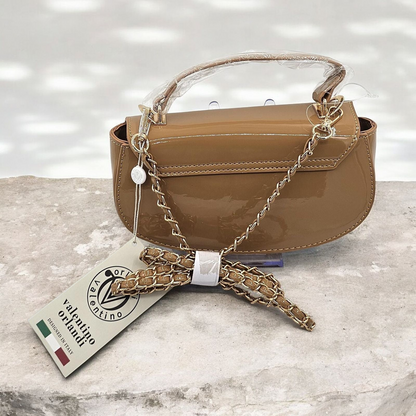 Elegant Patent Leather Shoulder Handbag - Glam