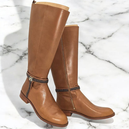 Mindy Leather and Signature Logo Trim Boot