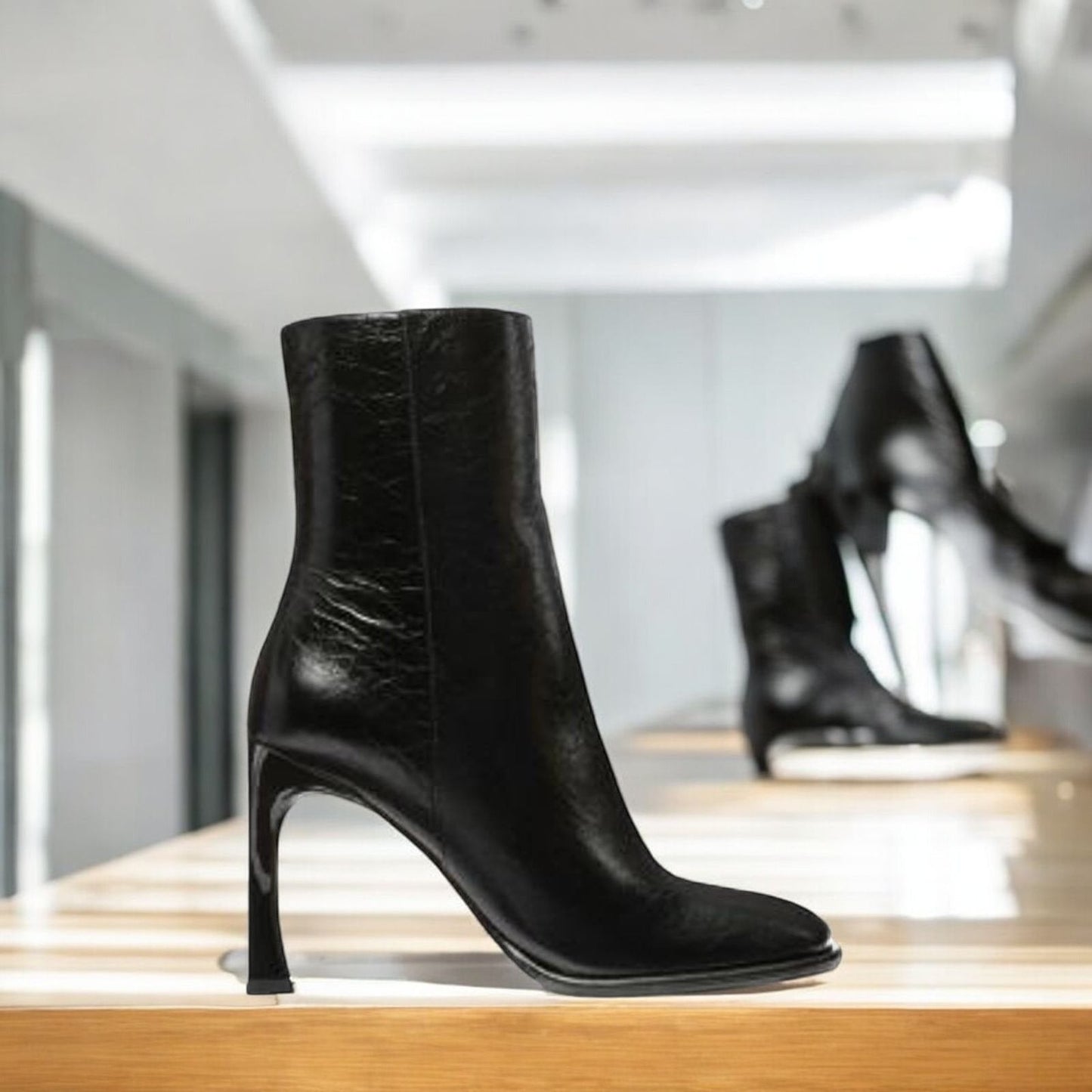 Kelsea Crackled Leather Bootie