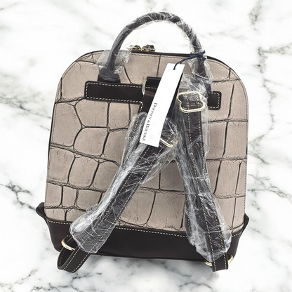 Denison Zip Pod Croc-Embossed Backpack - Chic and Practical