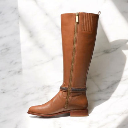 Mindy Leather and Signature Logo Trim Boot