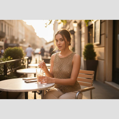 Crochet Sleeveless Sweater Tank Top [MASTER]