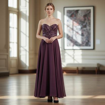 Show-Stopping Plum Sequin Gown: Unleash Your Inner Diva