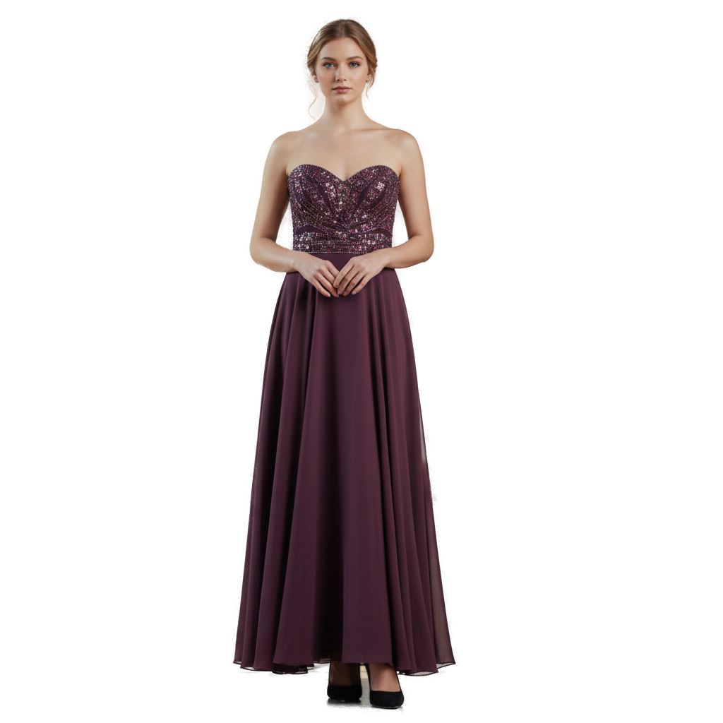 Show-Stopping Plum Sequin Gown: Unleash Your Inner Diva