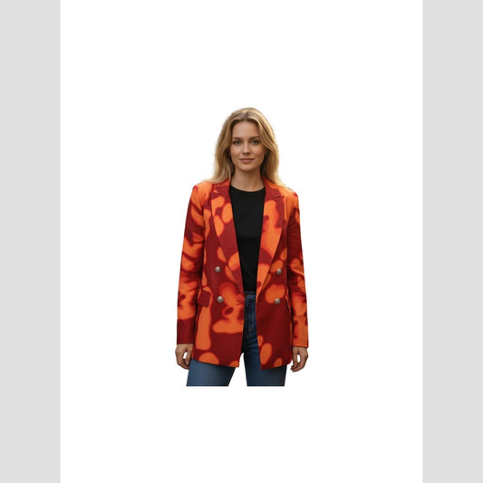 Fiery Abstract Print Women's Blazer