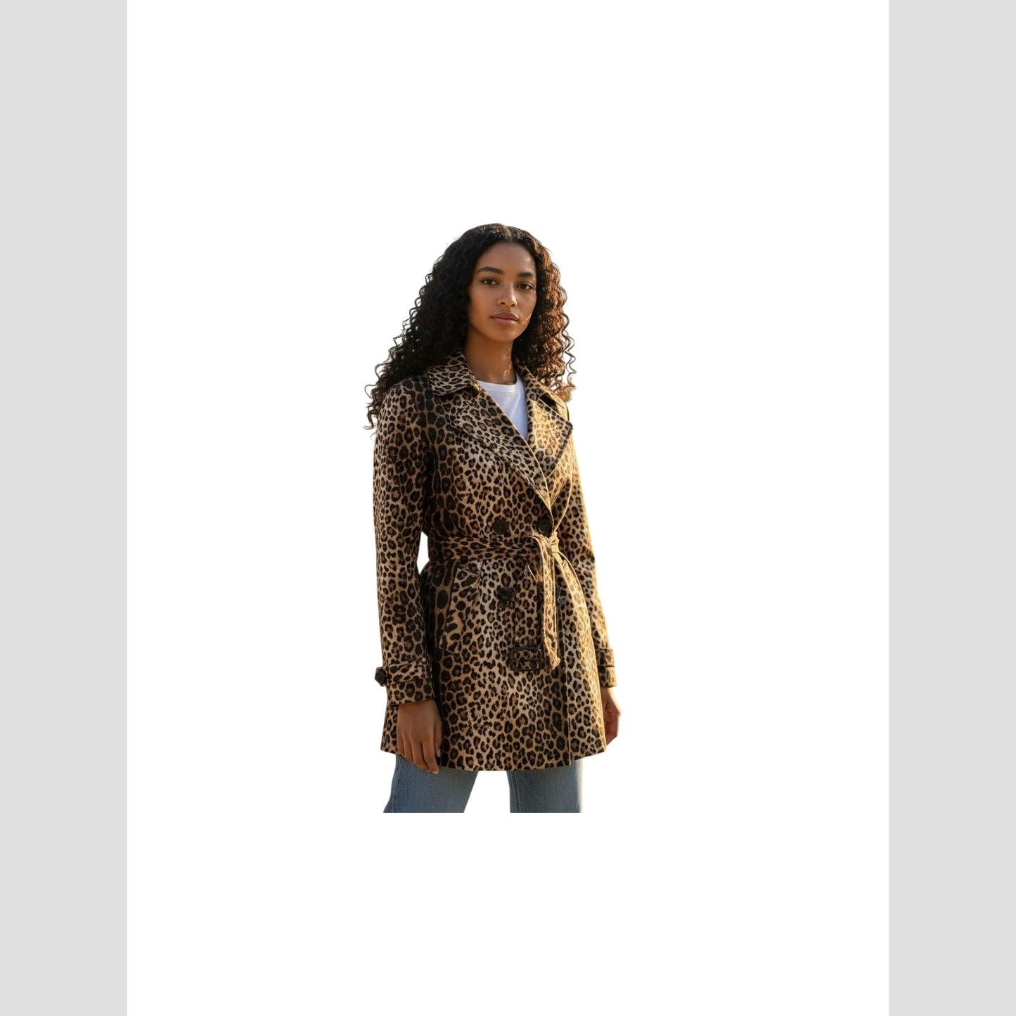 International Concept Wild Leopard Print Women's Trench Coat - Roar Your Style
