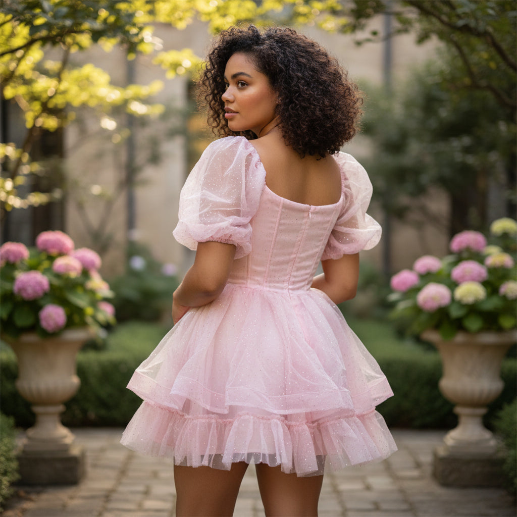Whimsical Pink Puff Princess Dress