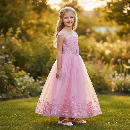 Dazzling Pink Tulle Dress with Bold Bow for Enchanting Affairs