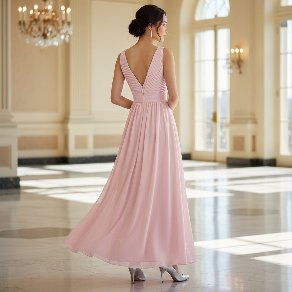 Dreamy Pink Chiffon Gown: Vibrant Allure for Every Occasion