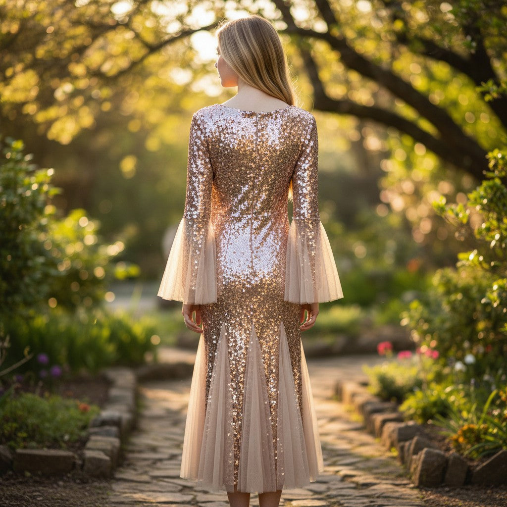 Glittering Rose Gold Gown of Dreams