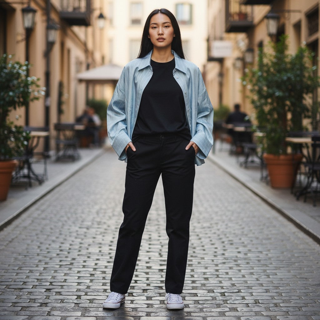 Pinstripe Crop Shirt - Because Who Needs Full Length?