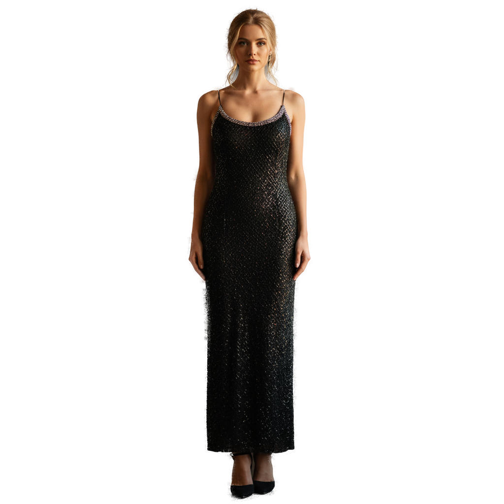 Dazzling Black Sequin Gown for Show-Stopping Nights