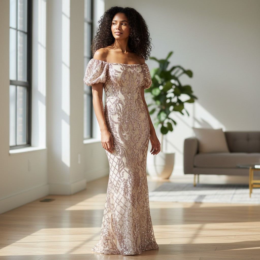 Glamorous Sequined Stunner!  Walk In Confidence...