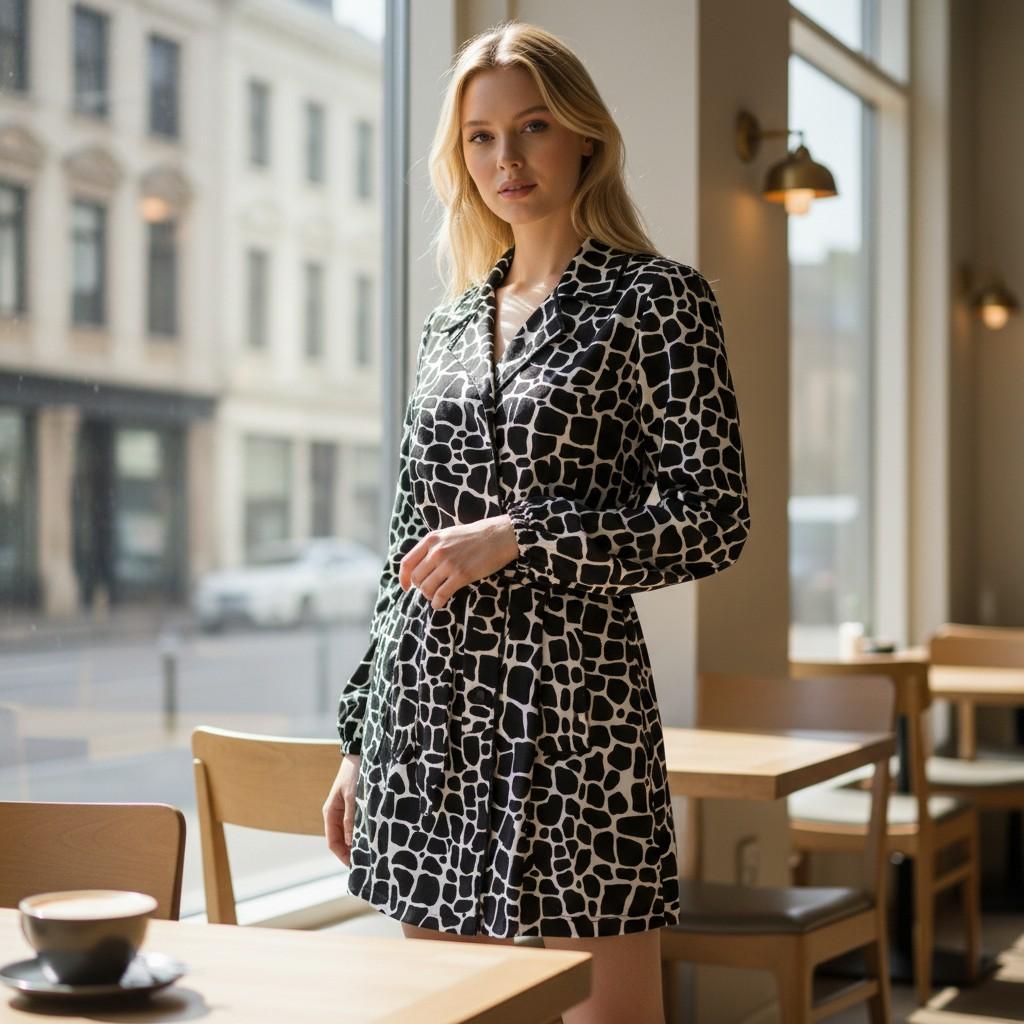 International Concepts Chic and Giraffe-Print Trench Coat