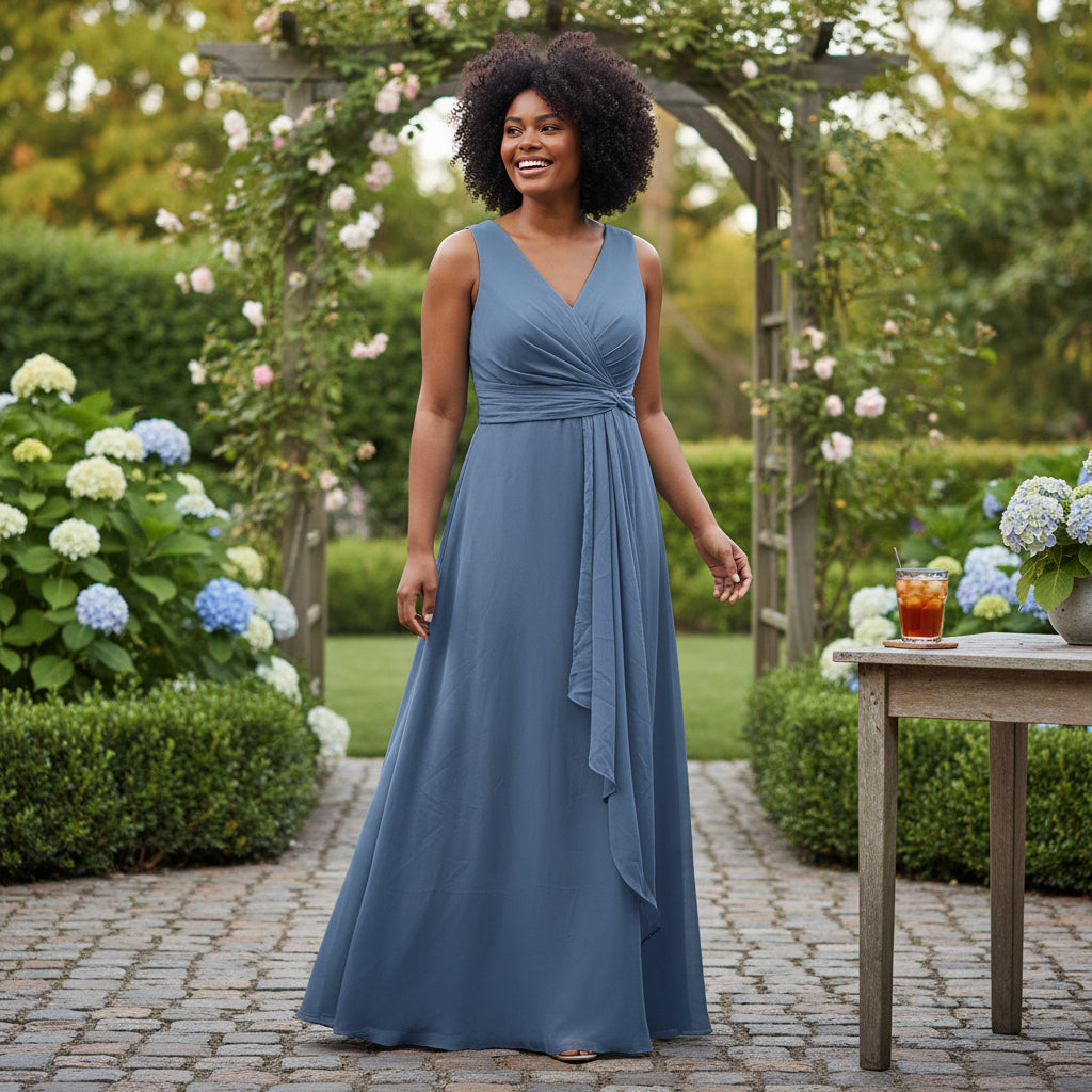 Serenity Slate Maxi Dress: Flow with a Twist!
