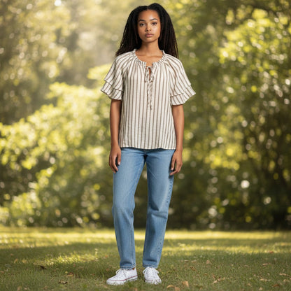 Breezy Striped Blouse - Your New Favorite Air Conditioner!