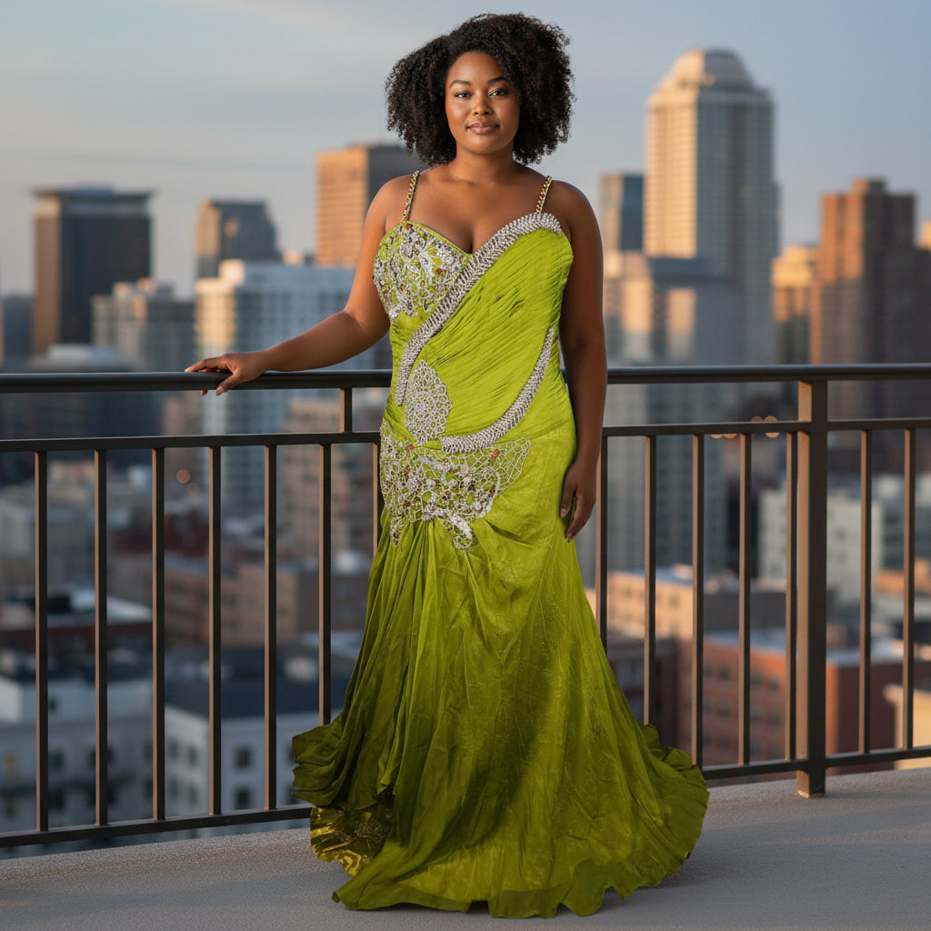 Lime Luxe: The Gleeful Glam Gown