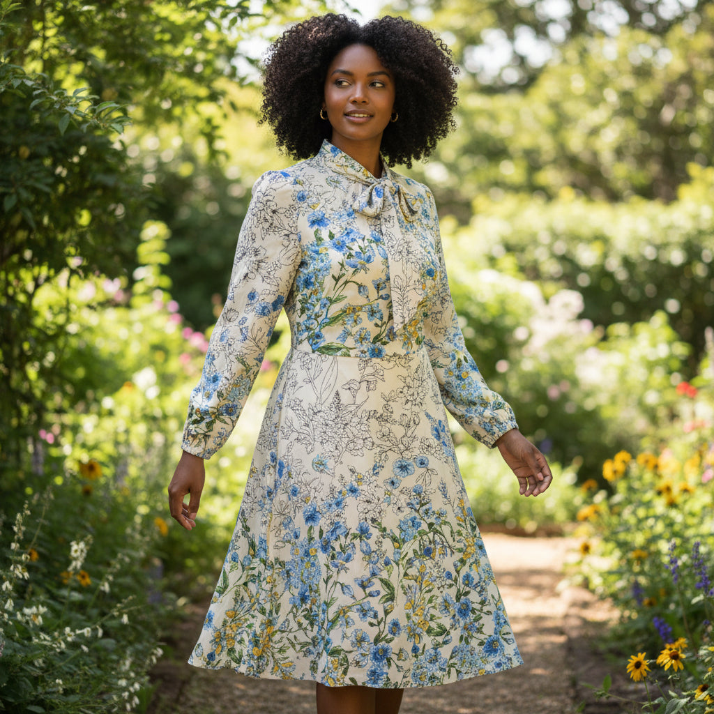 Maggie London Garden Party Delight: Floral Dress with a Twist