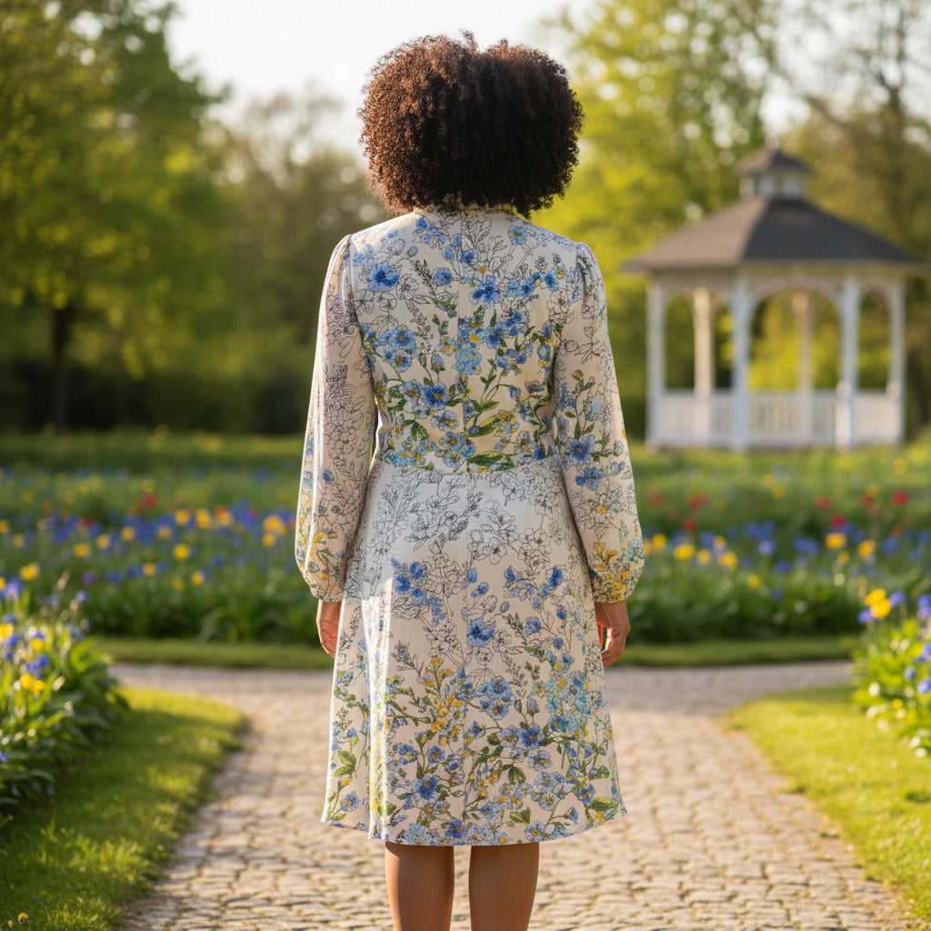 Maggie London Garden Party Delight: Floral Dress with a Twist