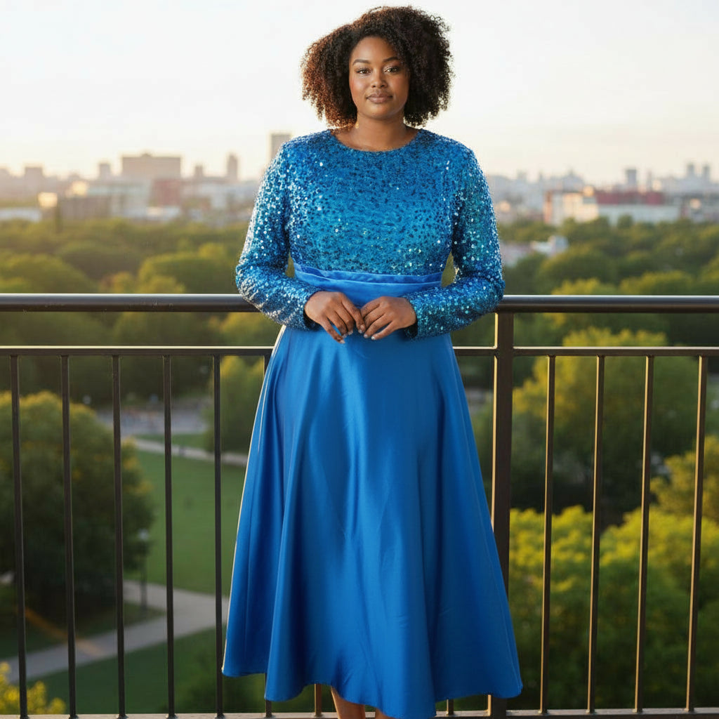 Sparkle & Shine: The Blue Diva Evening Dress