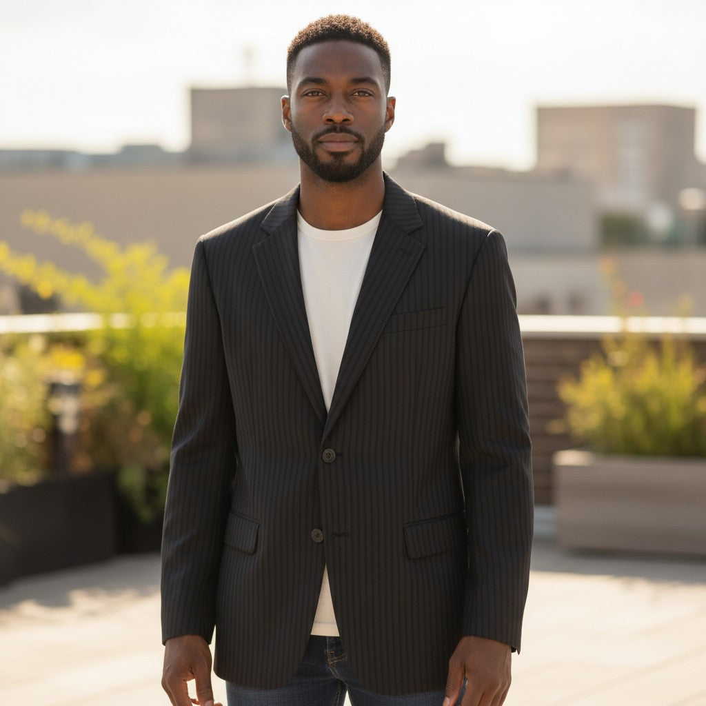 Pinstripe Power Play Blazer: Elevate Your Authority Game