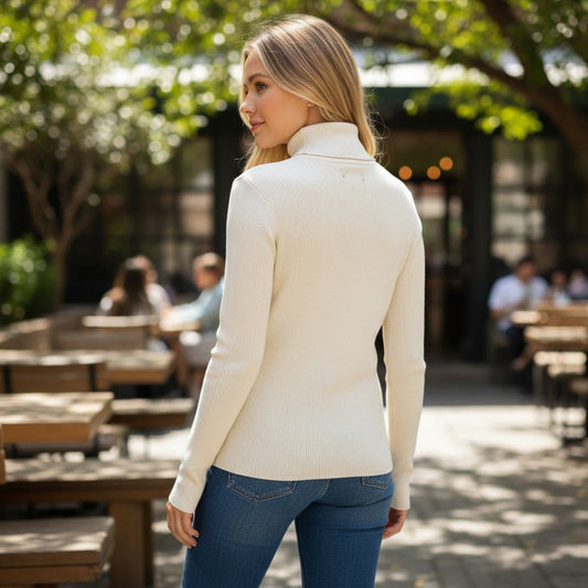 Classic Creamy Cashmere Turtleneck Sweater - Your Winter Hug!