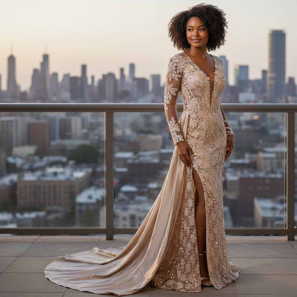 Glimmering Gold Goddess Gown - Shine On and Stand Out!