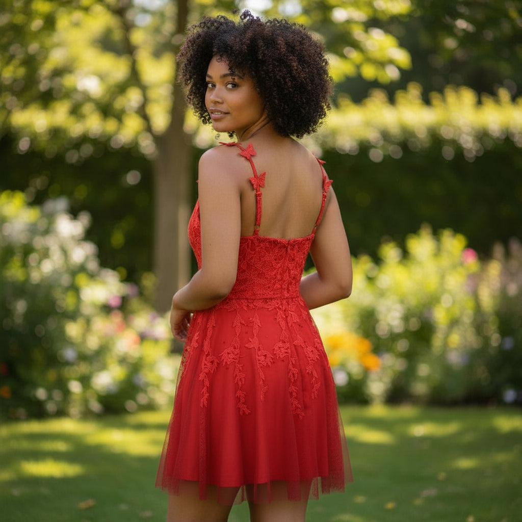 Flirty Fiesta Floral Lace Mini Dress