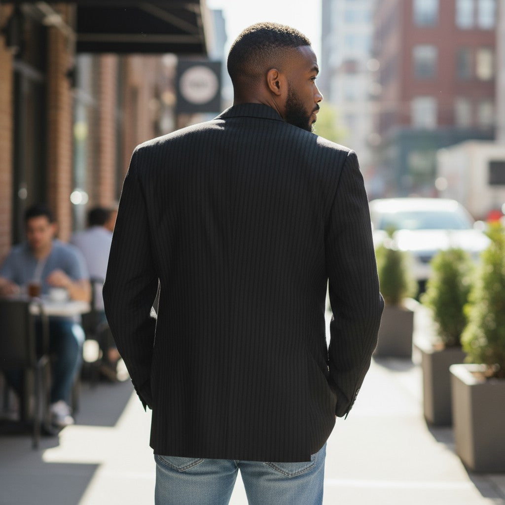 Pinstripe Power Play Blazer: Elevate Your Authority Game