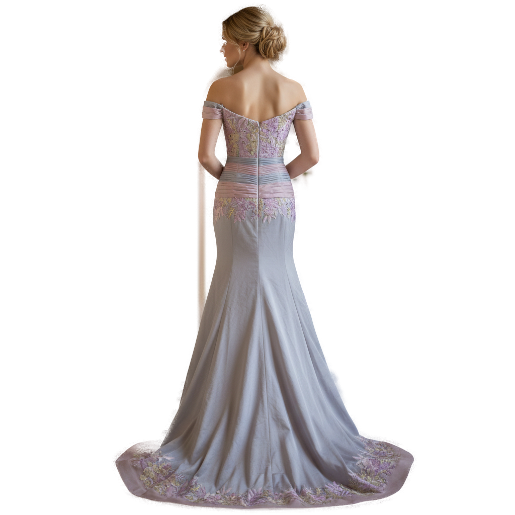 Bold Pastel Dream Off-Shoulder Gown for Unforgettable Evenings