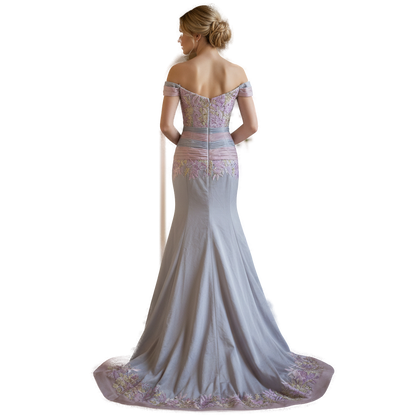 Bold Pastel Dream Off-Shoulder Gown for Unforgettable Evenings