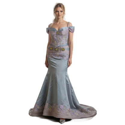 Bold Pastel Dream Off-Shoulder Gown for Unforgettable Evenings