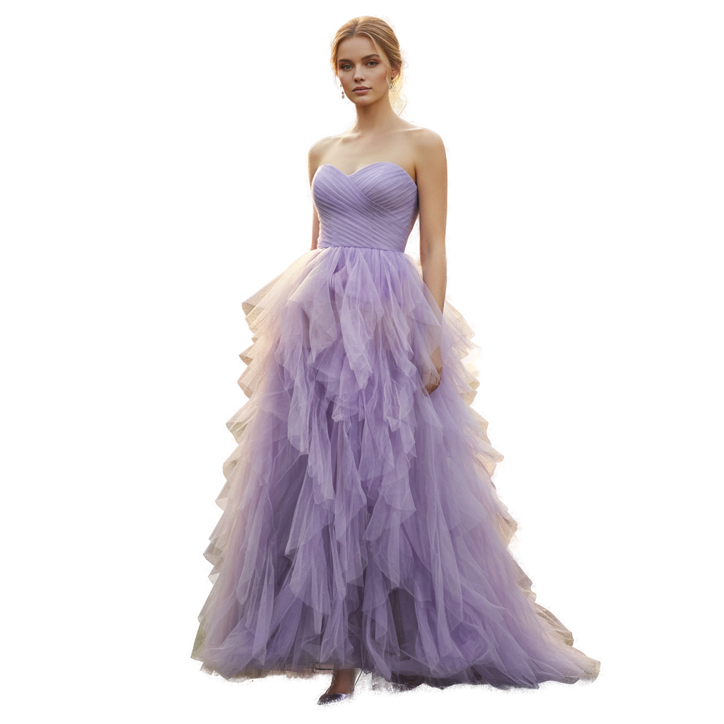 Dazzling Lavender Tulle Gown: Purple Power for Bold Entrances