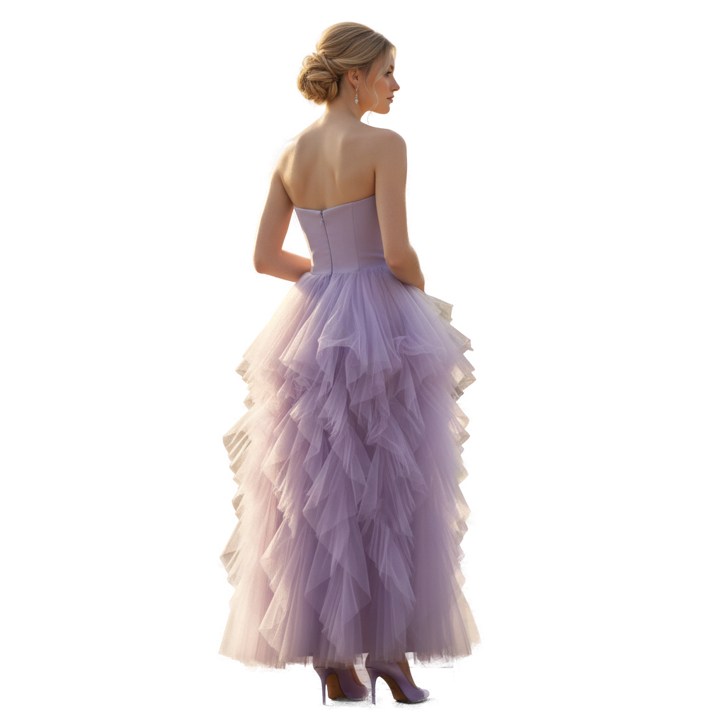 Dazzling Lavender Tulle Gown: Purple Power for Bold Entrances