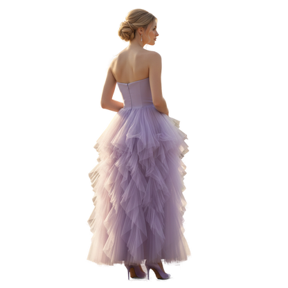 Dazzling Lavender Tulle Gown: Purple Power for Bold Entrances