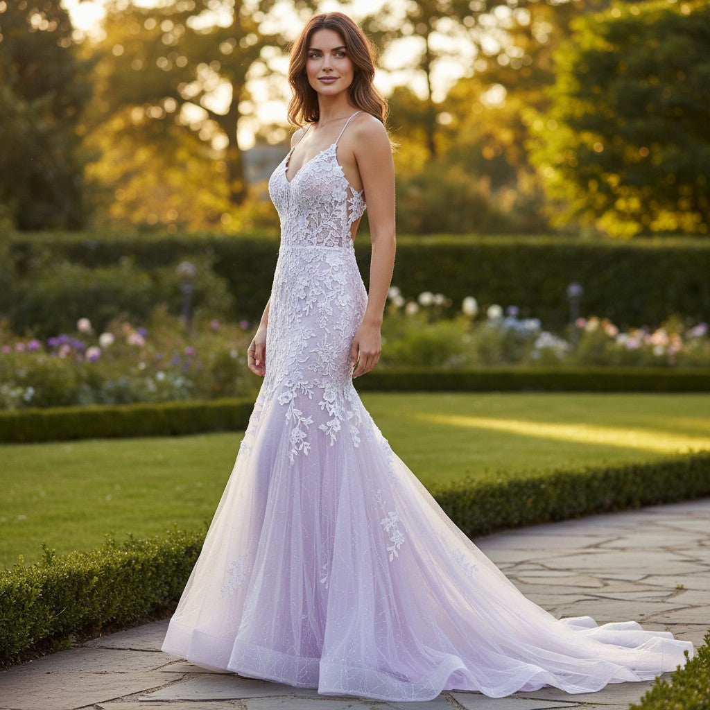 Lavender Dream Mermaid Gown: Float Like a Fairy, Shine Like a Star