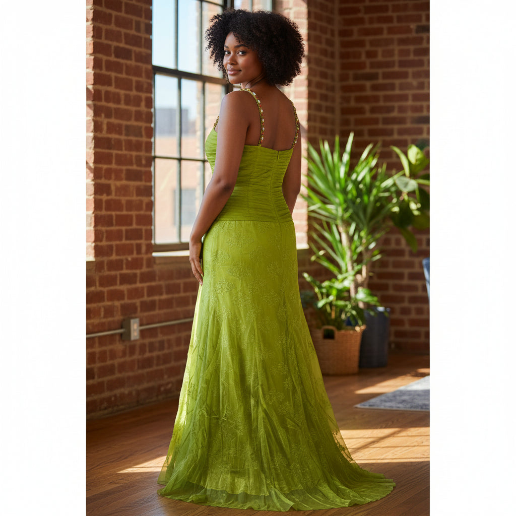 Lime Luxe: The Gleeful Glam Gown