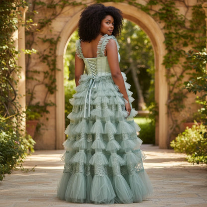 Sequined Party Dress - Mint Fresh Sparkle