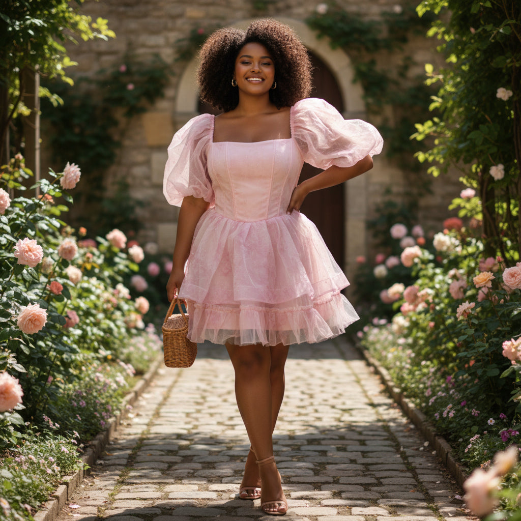 Whimsical Pink Puff Princess Dress