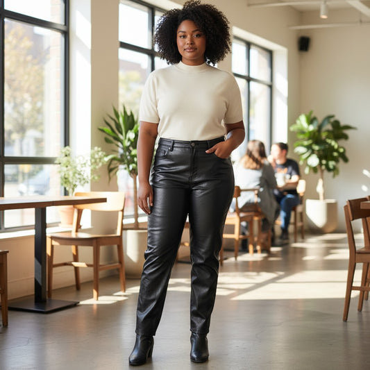 Sleek Women's Faux Leather Pants - Channel Your Inner Rockstar