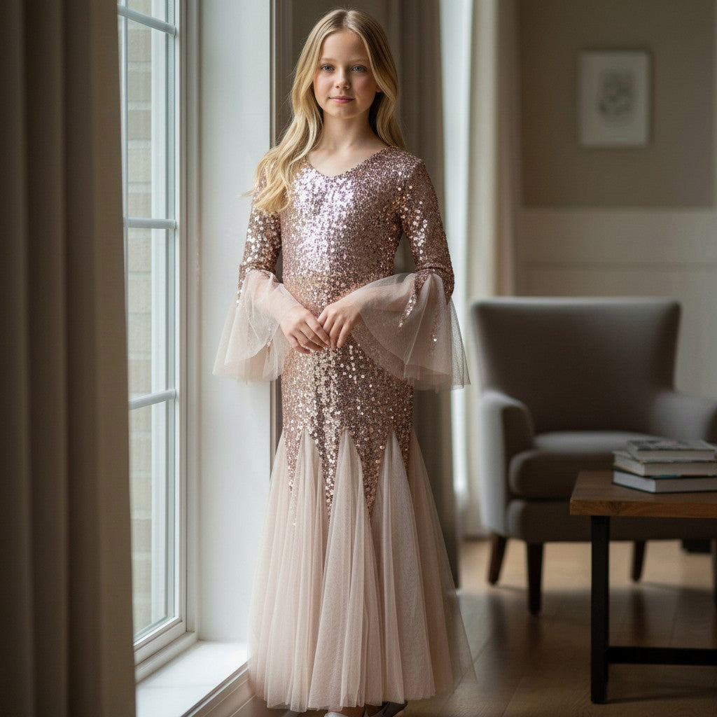 Glittering Rose Gold Gown of Dreams