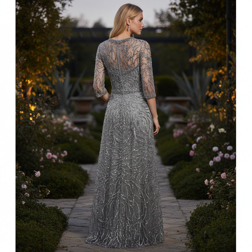 Show-Stopping Silver Sequin Symphony Dress for Gala Nights