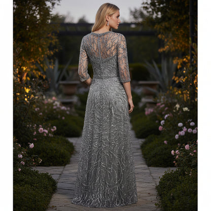 Show-Stopping Silver Sequin Symphony Dress for Gala Nights