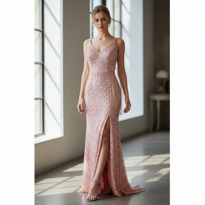 Dazzling Pink Sequin Gown: Ultimate Glamour Showstopper